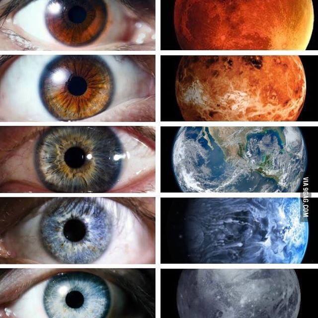 eye looks like galaxy - Via 9GAG.Com