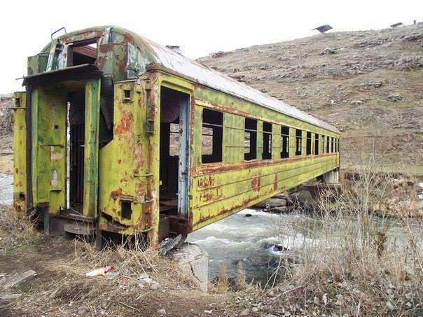 Bridge made out an old train car