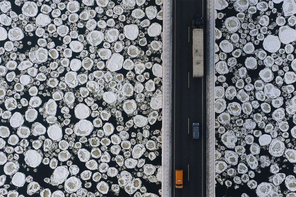Icy water from above