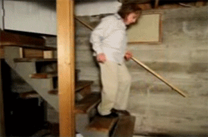 informercial fail slip and fall stairs gif