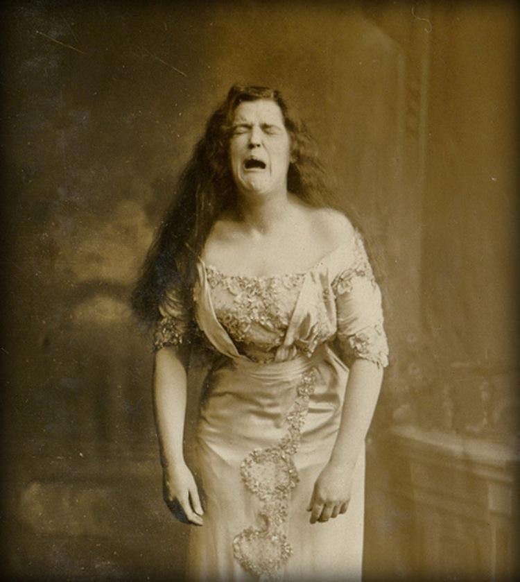 This photo was taken in 1900 when the woman was mid-sneeze