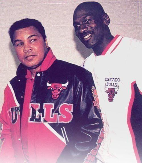 Muhammad Ali and Michael Jordan photographed together in 1992