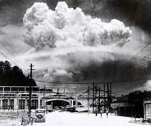 Nagasaki’s sky being draped by the destruction of the infamous atom bomb