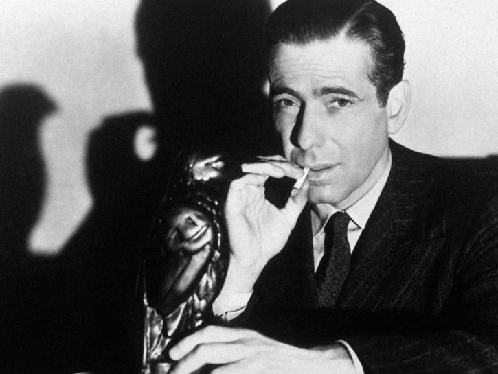"THE MALTESE FALCON" (1941) Showcasing Humphrey Bogart at his finest, "The Maltese Falcon" masterfully portrays suspenseful melodramatic action alongside stellar performances and striking cinematography.