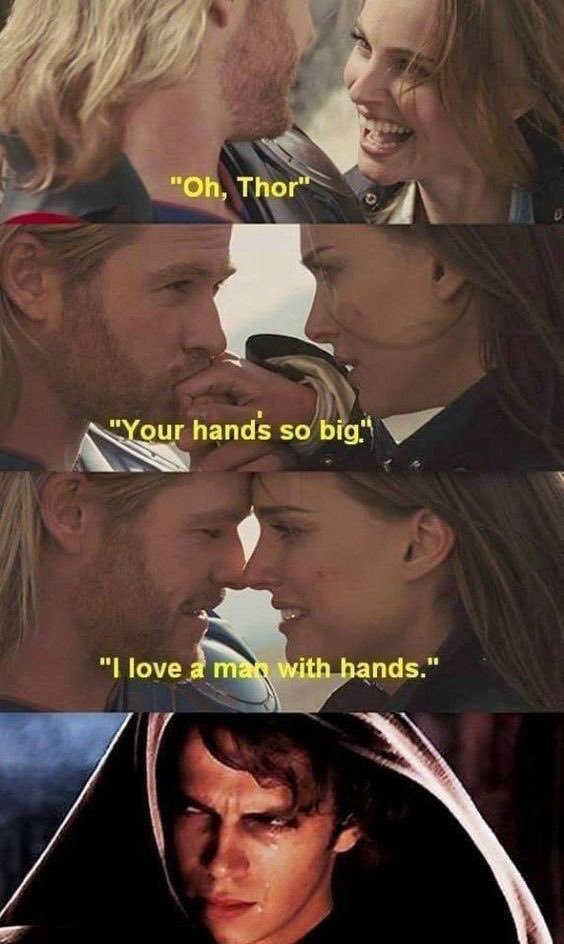 natalie portman thor meme - "Oh, Thor" "Your hands so big "I love a man with hands."