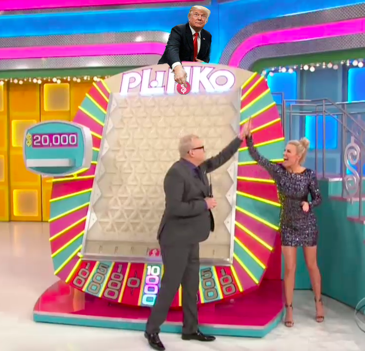 I was bored at work so I did a shit job of Trump playing Plinko