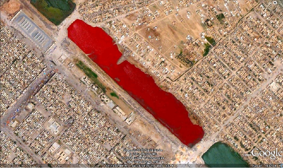 Why is this lake in Iraq blood red?