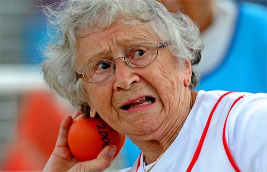 Canada’s Olga Kotelko is a bit younger , she’s only 90 years old and has reportedly claimed at least 15 world records in the run-up to the Games.