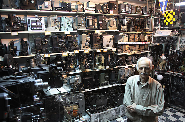 Dimitris Pistiolas of Athens owns the world's largest private collection of movie cameras