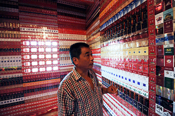 Chinese collector Wang Guohua has been amassing cigarette boxes, some of which he now keeps in a room in Hangzhou, in China's Zhejiang province. The collection includes 30,000 cigarette boxes from more than 100 production areas spanning more than 10 countries.