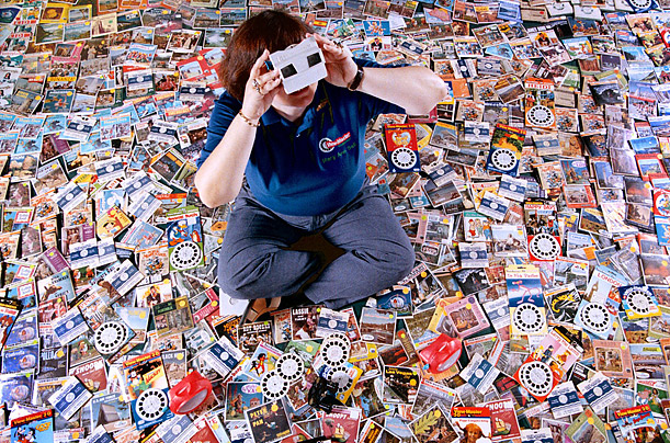 Mary Ann Sell of Cincinnati, Ohio, holds 40,000 View-Master reels in her private collection, considered one of the world's largest, in Green Bay, Wisc.