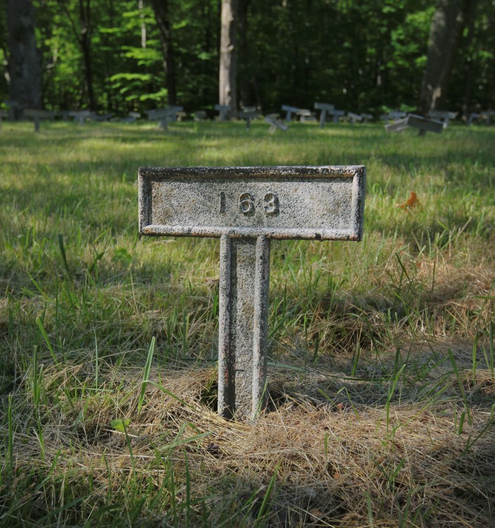 An unmarked grave in The Old Letchworth Village Cemetery.