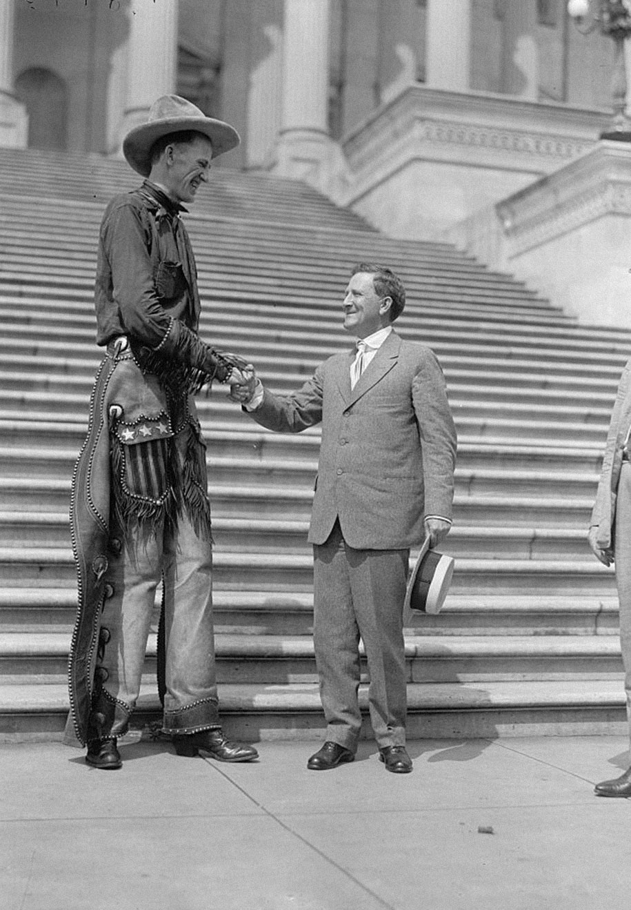 The Tall Cowboy, Ralph E. Madsen with Senator Morris Sheppard, 1919