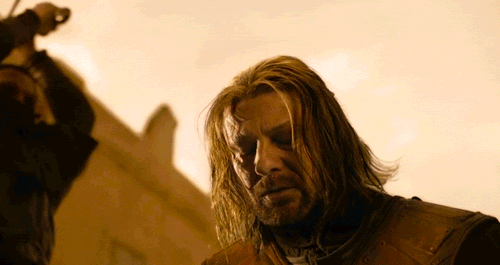 Ned Stark - Sentenced to death for Treason by King Joffery. Beheaded with his own family sword, Ice.