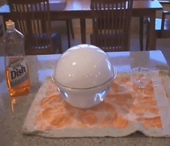 Dry ice and dish soap