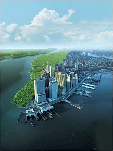 Present Day Manhattan Versus What It Would Have Looked Like 400 Years Ago