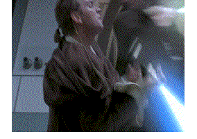gifs - star wars and a man falling off a chair