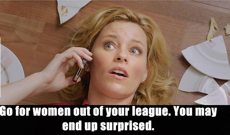 just a little heart attack - Go for women out of your league. You may end up surprised.