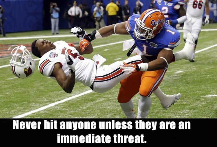 jon bostic teddy bridgewater - Color Never hit anyone unless they are an immediate threat.