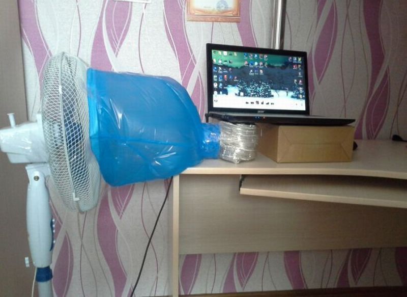 Laptop starting to overheat? Focus your room fan.