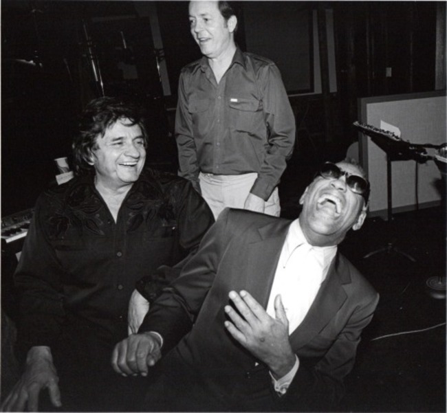 Johnny Cash making Ray Charles laugh.