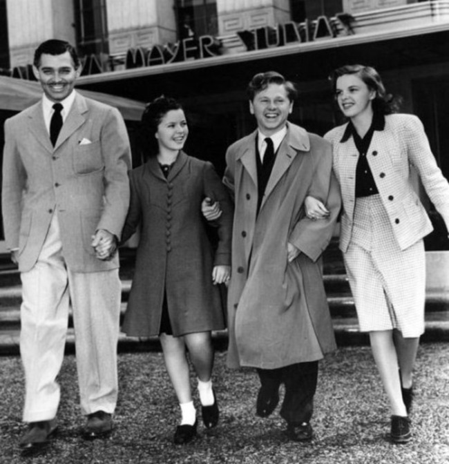 Clark Gable, Shirley Temple, Mickey Rooney and Judy Garland.