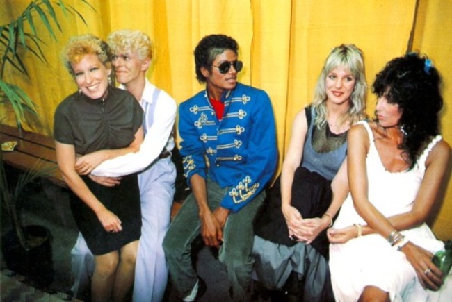 Bette Midler, David Bowie, Michael Jackson and Cher enjoying a short break.