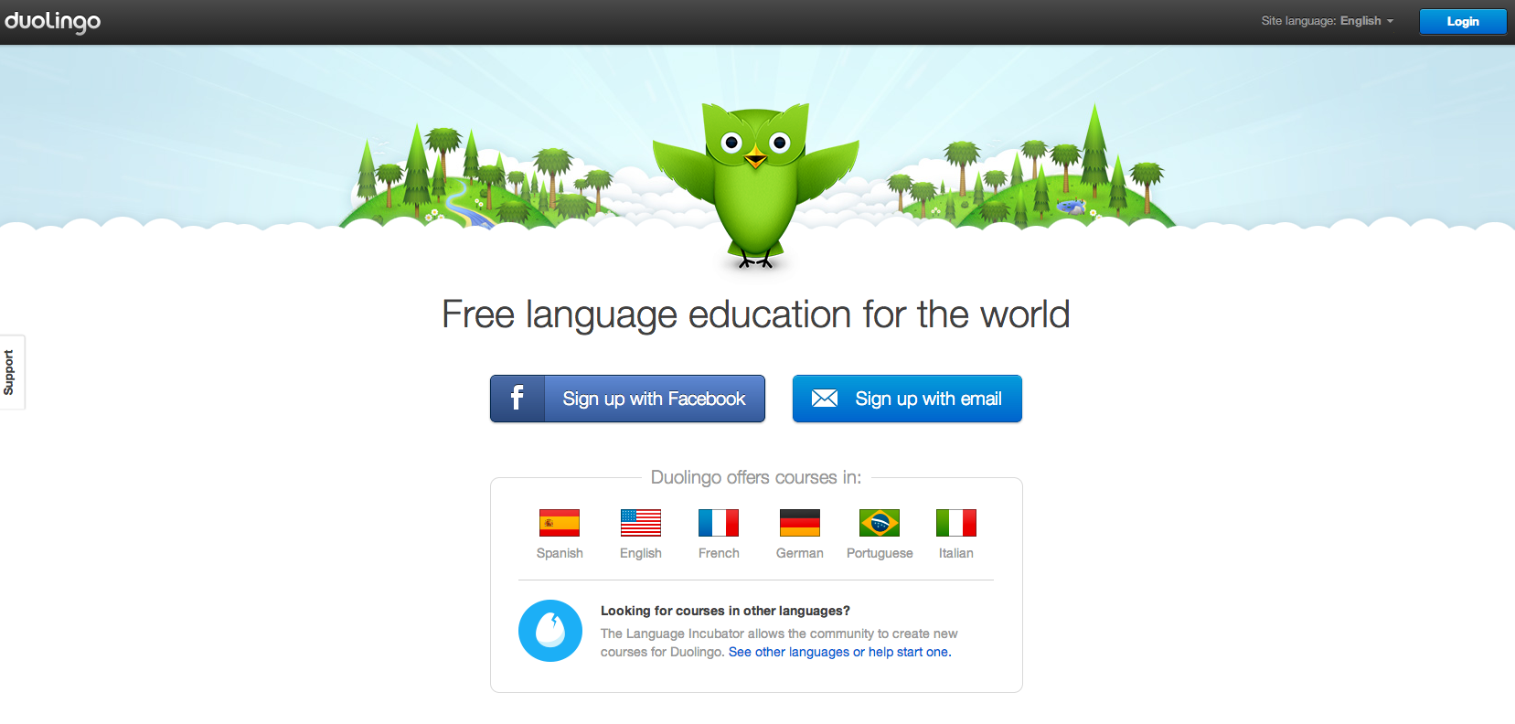 <a href="https://www.duolingo.com/" target="_blank">duolingo.com</a> - Duolingo is a website that teaches you different languages and a free alternative to the incredibly pricey Rosetta Stone. Learn at your own pace--it is great for killing some time while trying to be somewhat productive.