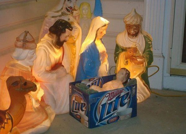 Set up your custom nativity scene.