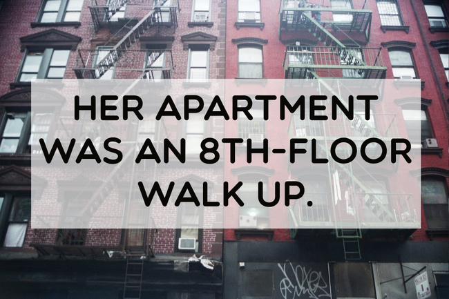 new york apartment building - Her Apartment Hwas An 8THFloor Walk Up.