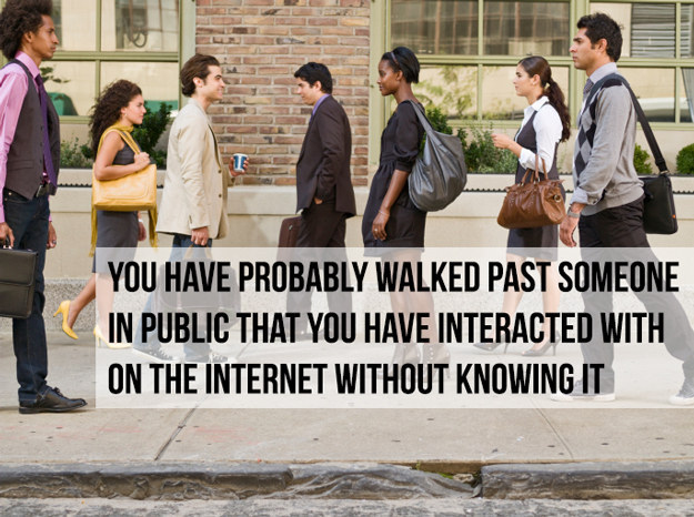 eating and walking - You Have Probably Walked Past Someone In Public That You Have Interacted With On The Internet Without Knowing It