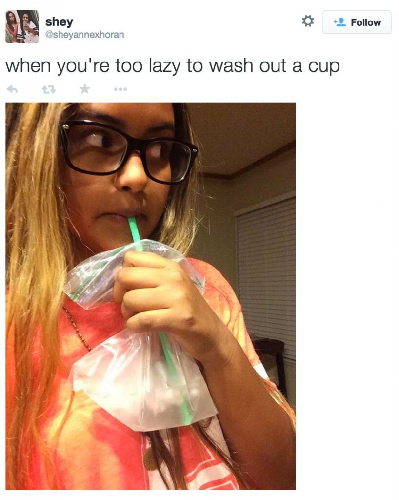 lazy act shey when you're too lazy to wash out a cup