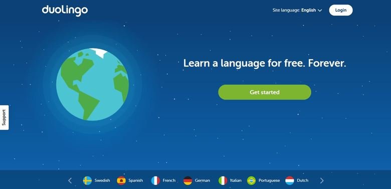 <a href="https://www.duolingo.com/" target="_blank">duolingo.com</a> - An excellent website for learning new languages. It is very intuitive and easy. You can make a profile to save your progress for free.