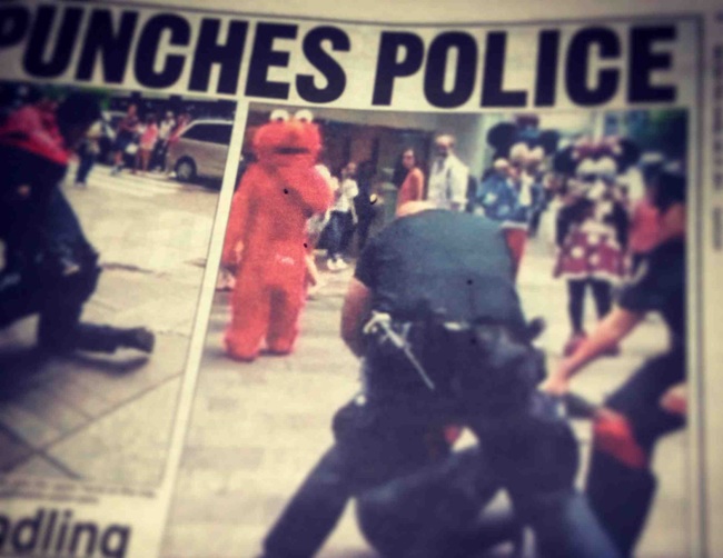 Elmo got into a bit of trouble with the law