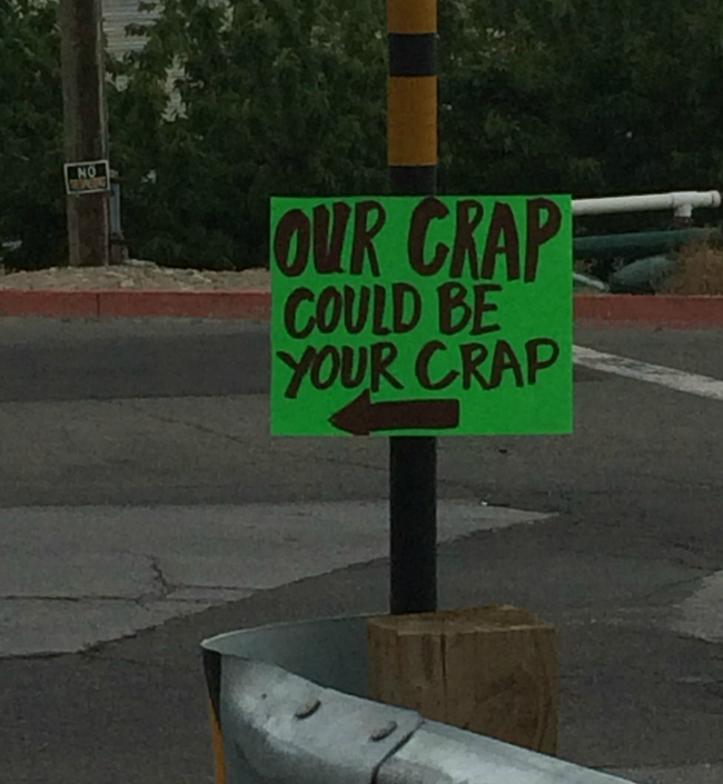 street sign - No Our Crap Could Be Your Crap