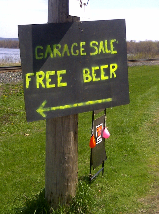 funny tag sale signs - Garage Sale Free Beer
