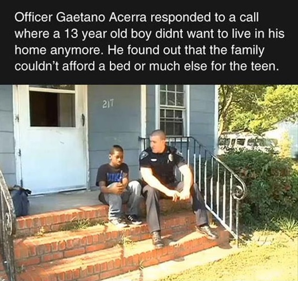 Police Officer Helps 13 Year Old Boy
