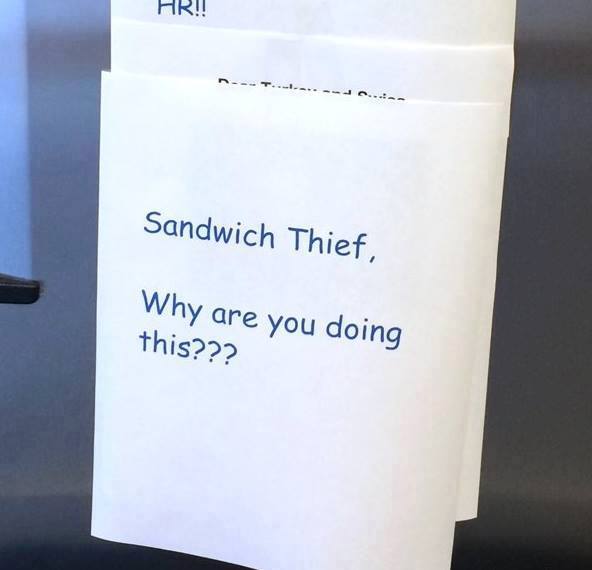 The Hilarious Exchange Between A Sandwich Thief And His Victim