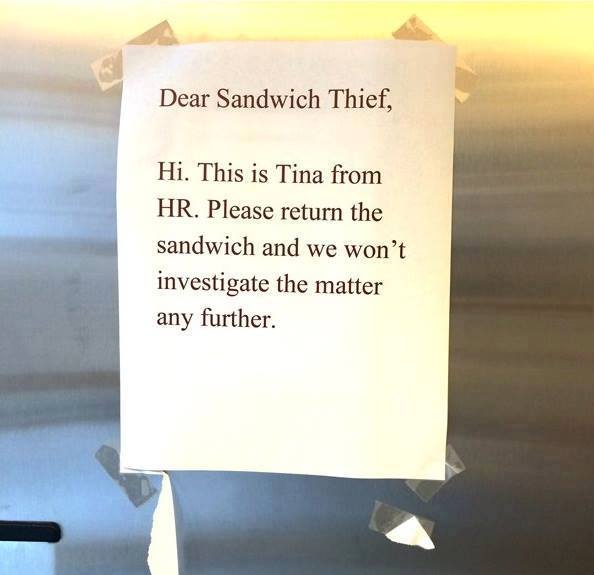 The Hilarious Exchange Between A Sandwich Thief And His Victim