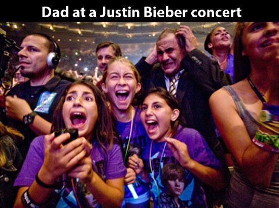 dad at justin bieber concert - Dad at a Justin Bieber concert