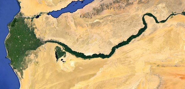 Nile River Delta Egypt - The Nile River Delta covers approximately 240 kilometers (150 miles) of the Egyptian coastline and the region contains about half of Egypt’s 80 million people.