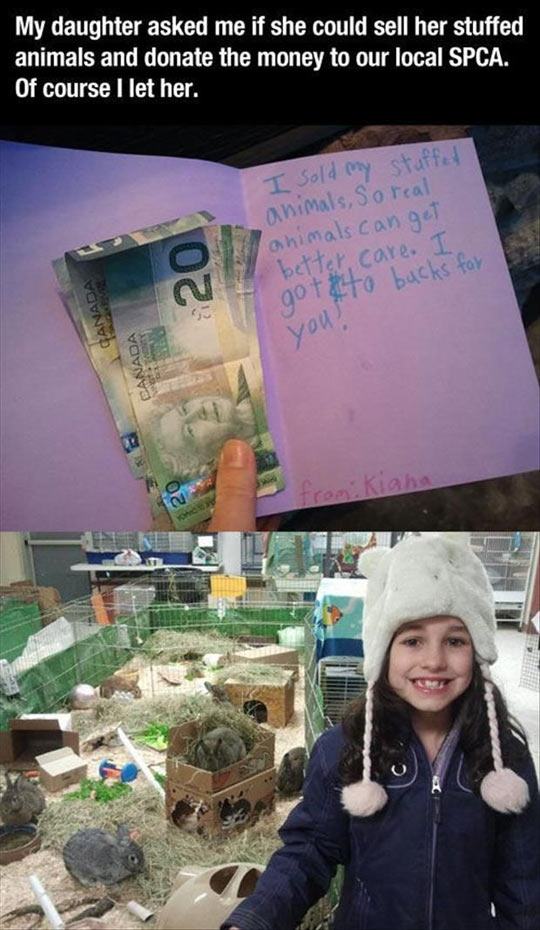 faith humanity restored - My daughter asked me if she could sell her stuffed animals and donate the money to our local Spca. Of course I let her. I Sold my staffel animals, So real animals can get better care. I gotato bucks for Canaba 02. your Canada