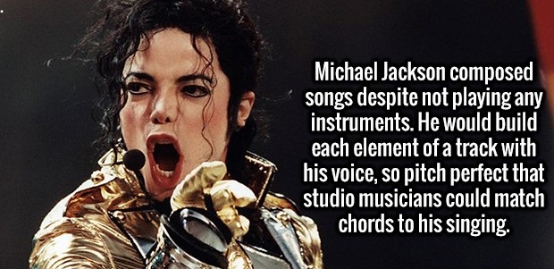 michael jackson king of pop - Michael Jackson composed songs despite not playing any instruments. He would build each element of a track with his voice, so pitch perfect that studio musicians could match chords to his singing.