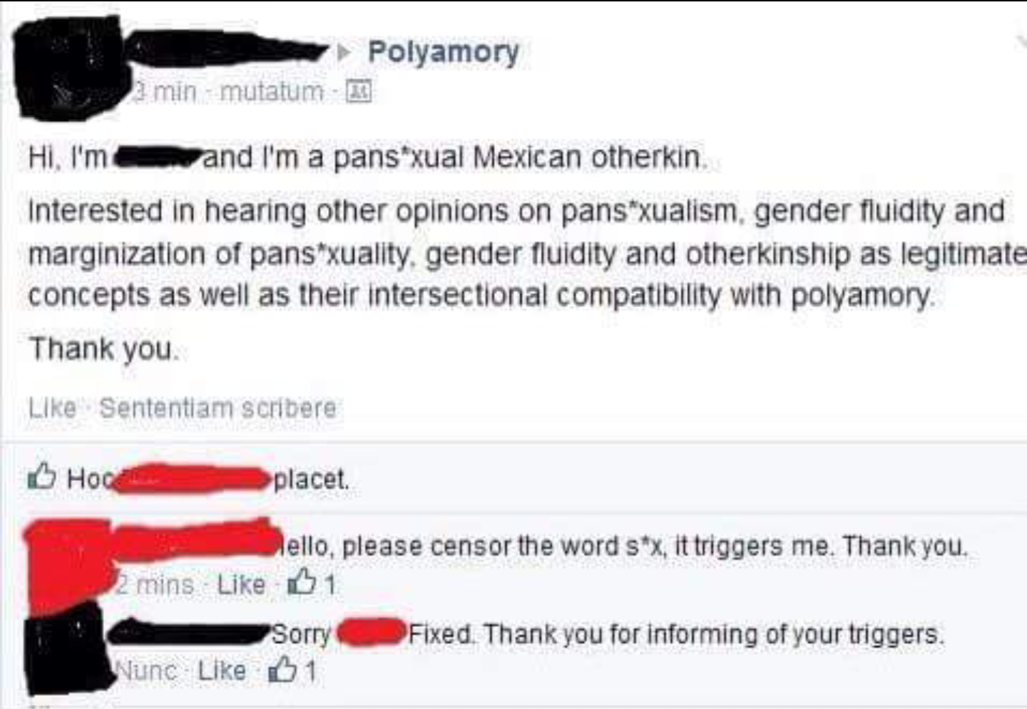 document - Polyamory min mutatum Hi. I'm and I'm a pansxual Mexican otherkin Interested in hearing other opinions on pans"xualism. gender fluidity and marginization of pansxuality, gender fluidity and otherkinship as legitimate concepts as well as their…