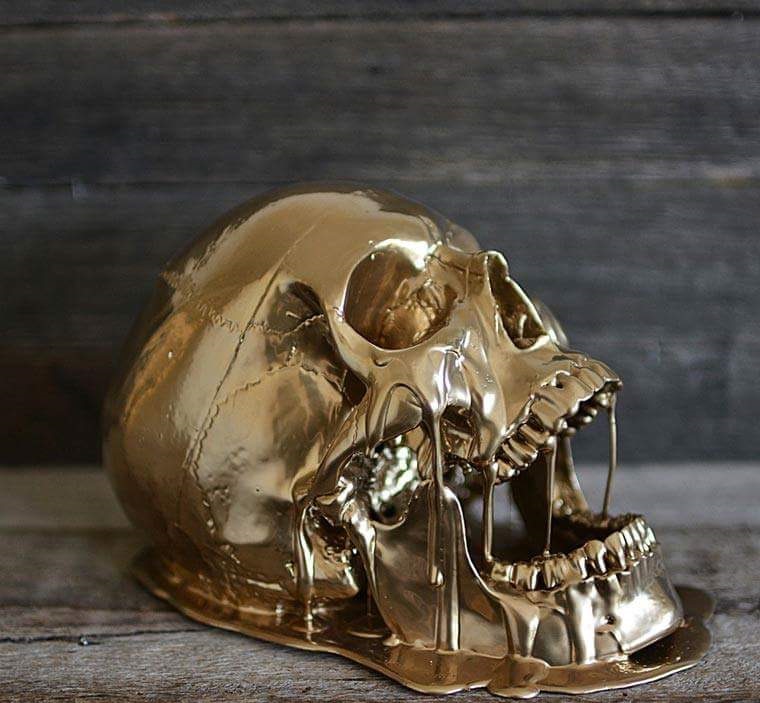 skull dipped in gold