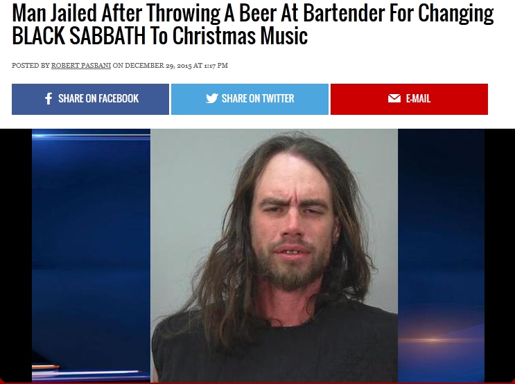 beard - Man Jailed After Throwing A Beer At Bartender For Changing Black Sabbath To Christmas Music Posted By Robert Pasbani On At f On Facebook Y On Twitter MeMail