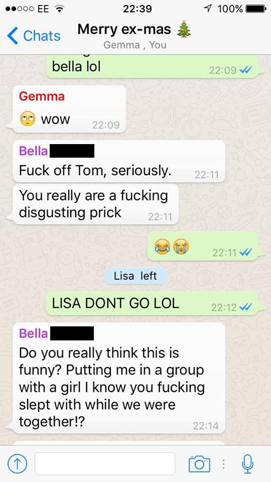 Guy Decides Dropping His Exes in a Group Chat for Christmas