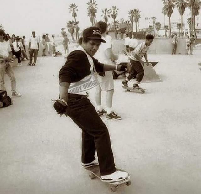 Eazy-E Skateboarding in Venice Beach, 1989.