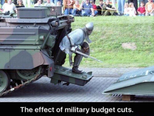 meme stream - you forget to upgrade your units - The effect of military budget cuts.