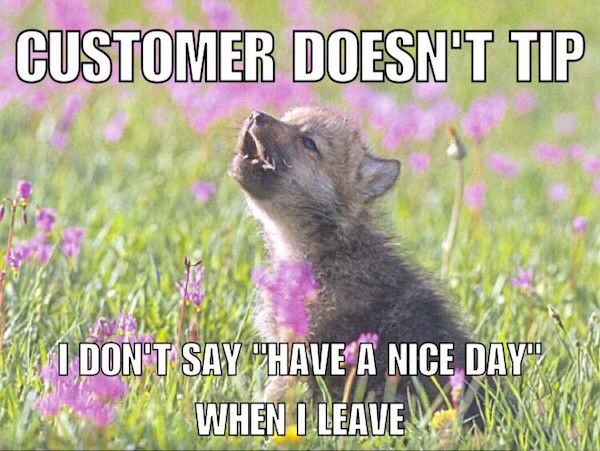 meme stream - wolf good morning - Customer Doesn'T Tip I Don'T Say "Have A Nice Day" When I Leave